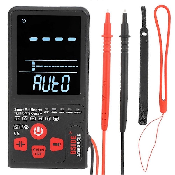 Intelligent LCD Dobbeltmodus Automatisk Digital Spenningsdeteksjonsmåler Multimeter Tester 9999 Tellinger