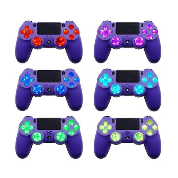 Multifarvede Lysende D-Pad Thumbsticks Face Buttons LED Kit til Controller 6 Farver Trykstyring Med Knapper