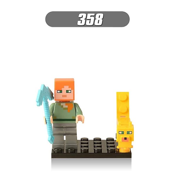 8-delt Minecraft Minifigur Byggeklodser Legetøjs Actionfigur Sæt