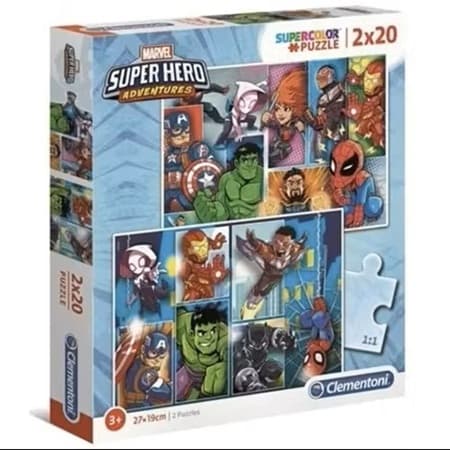 Pussel 2x20 bitar - Super Hero