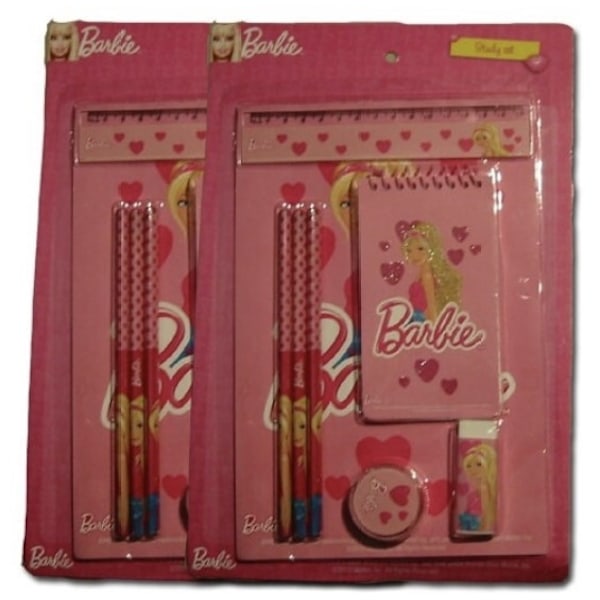 Block- och pennset 8 delar  2-pack - Barbie