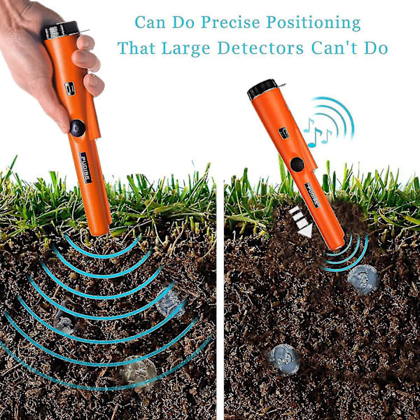 Vandafvisende Metaldetektor Pinpointer Inkluderer Et 9V Batteri, 360search [Gratis Forsendelse]