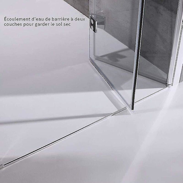Aleko Brusedørspakning 100cm 2 stk Til 4-6mm Glas, Foldbar Barriere Brusekabinepakning, Udskiftningspackning, Ret/buet Glas Brusedørspakning