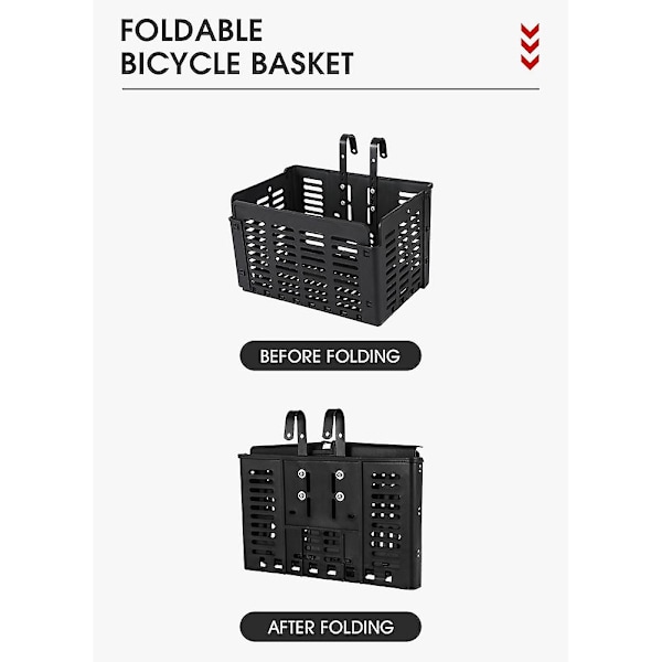 Foldbar Mtx Bagagekurv til Bagagebærer, Sort, 31,5 X 22,5 x 20,5 cm/12,4 X 8,8 X 8,0 tommer (åben) Universal Cykelkurv