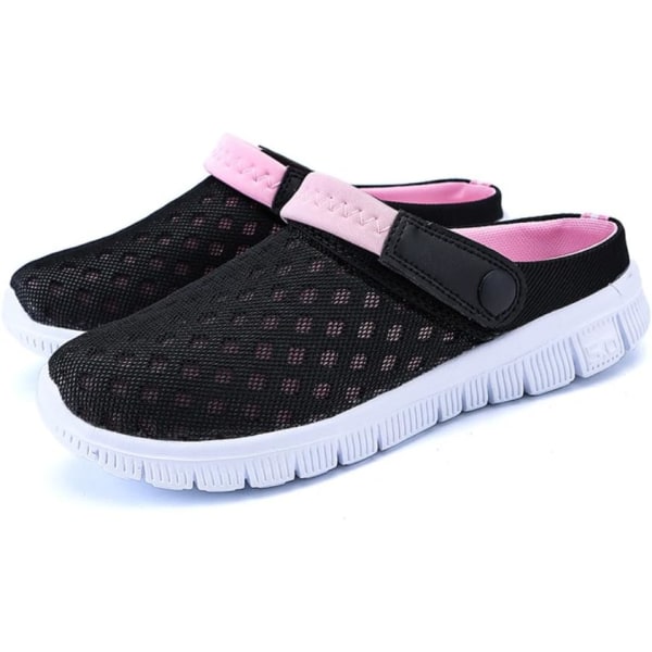 Men-Women Slip-On Åndbar Mesh Sko Par Sport Sandaler Flip Flop Pink 35