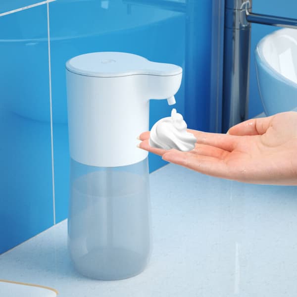 Håndsdispenser - 350 ml - Berøringsfri sensor - Håndfri såpedispenser for dusjsåpe, ansiktsrens, vaskemiddel - ABS-plast - Hvit