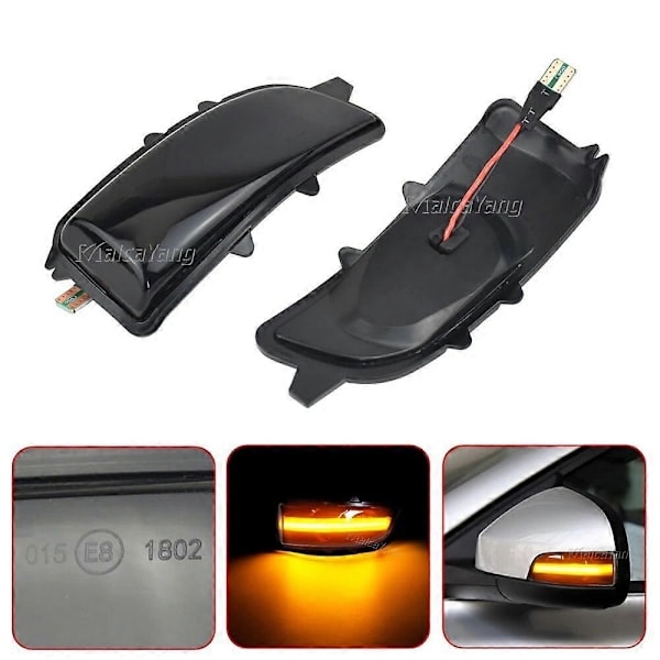Passer for Volvo C30 C70 S40 S60 V40 V50 V70 2008-2010 LED dynamisk blinklys sidespeil sekvensiell lys blinker