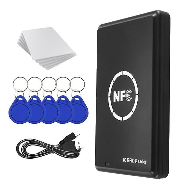 RFID NFC-kopierer Duplisering 13,56 kHz Nøkkelbrikke NFC Smartkortleser Skriver 13,56 MHz Kryptert Programmerer USB UID T5577