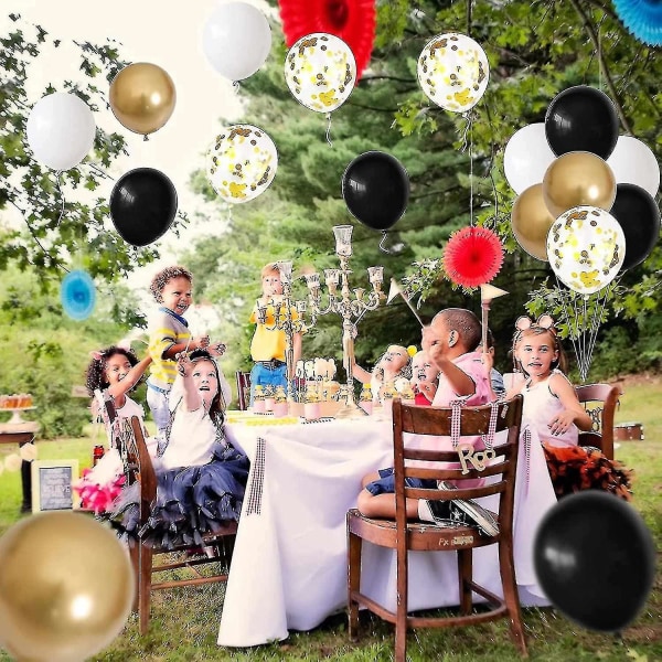 40 stk. Guld Konfetti Balloner Metallic Guld Balloner Hvide Festballoner Til Fødselsdagsfest Bryllup