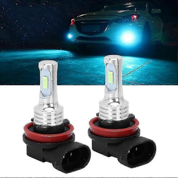 2kpl H8/H11 80W 8000K LED Sumuvalopolttimot Jäänsininen 12-24V Universaali