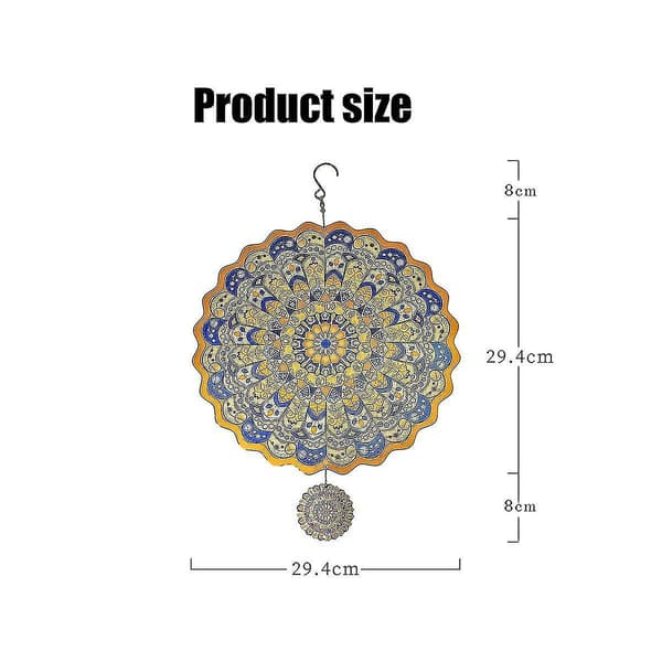 Rustfrit Stål Vind Spinner Indendørs Udendørs Have Dekoration 11,6 Tommer Multi Farve 3d Vind Spinner