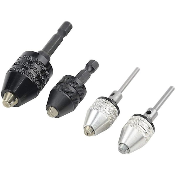 4 st Borrchuck Snabbväxlingsadapter Mini 3-käkars Borrchuck Skruvmejsel Adapter Elektrisk Borr Con