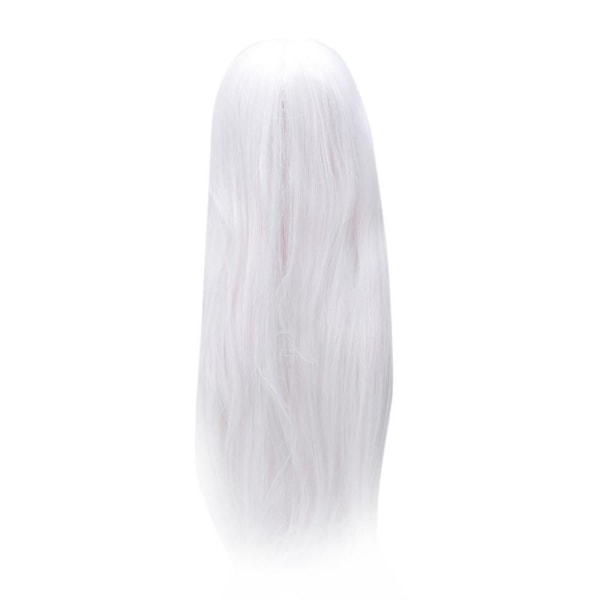 Anime pitkät suorat hiukset peruukki Cosplay pitkät suorat puku, valkoinen