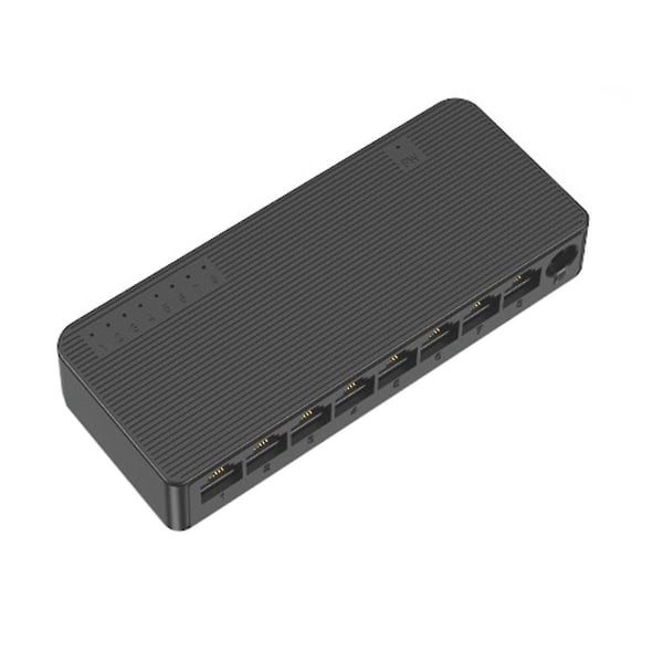 Nätverksbrytare Mini 8-ports Ethernet-brytare 100 Mbps Högpresterande Smart Switcher RJ45 Hub Internet Injector, EU-kontakt