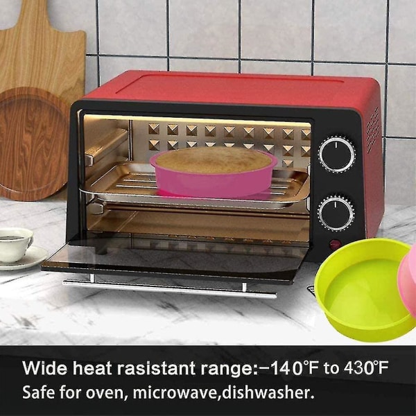 2 st silikonformar för kakor, 8 tum runda kakformar, non stick bakformar, bakformar för chokladkakor