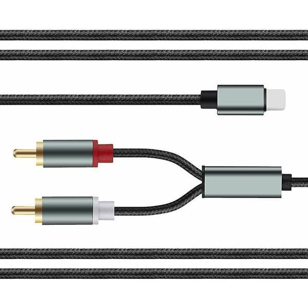 Kabel Audio Apple til 2RCA Lotus - Mobiltelefonlink til Audioforstærker Højttaler iPhone