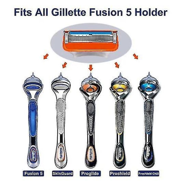Barberblade Refills, 5-lags barberblade til mænd, dobbelt smørebånd Elastisk sensor mænd blade, professionelle barberskægblade til fusion 12p