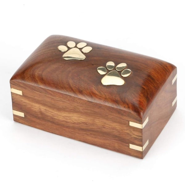 Handgjord begravningsurna för aska för husdjur i trä Elstree 5" liten S