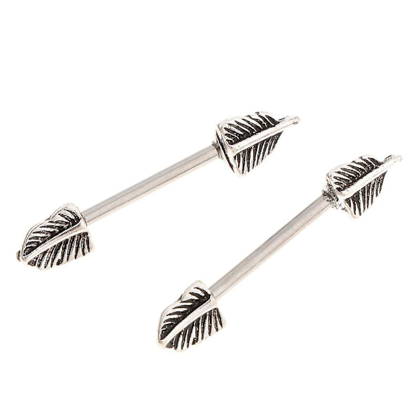 2 stycken berlocker flerfärgade ängelvingar sköld rak barbell bröstvårtaring