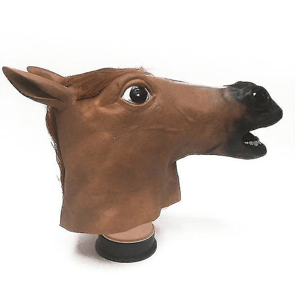 Realisttisk Hestehovedmaske - Fuld Latex Dyremaske Til Festkostume