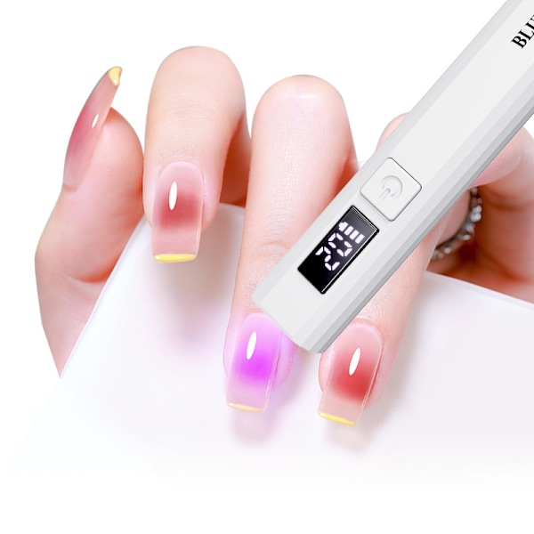 Batteridrevet neglekunst lysskærm display LED negle hærde lampe bærbar negle hærdningsenhed UV lys terapi maskine håndholdt mini lampe