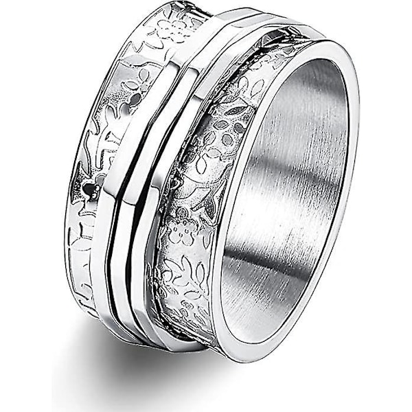 Rustfrit Stål Blomst Skæring Spinner Ring Daisy Fidget Band Ringe Måne Stjerne Onde Øjne Kors Angst Ring Til Kvinder Mænd-us12
