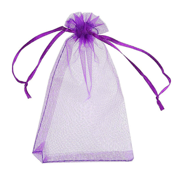 100 stycken 4 x 6 tum Organza Presentpåsar Dragkedja Smyckespåsar Bröllop Fest Favoritpåsar (multi