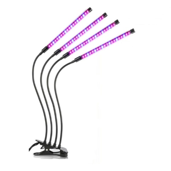 Växtlampa / Växtbelysning med 4 Flexibla LED-lysrör, 1-pack
