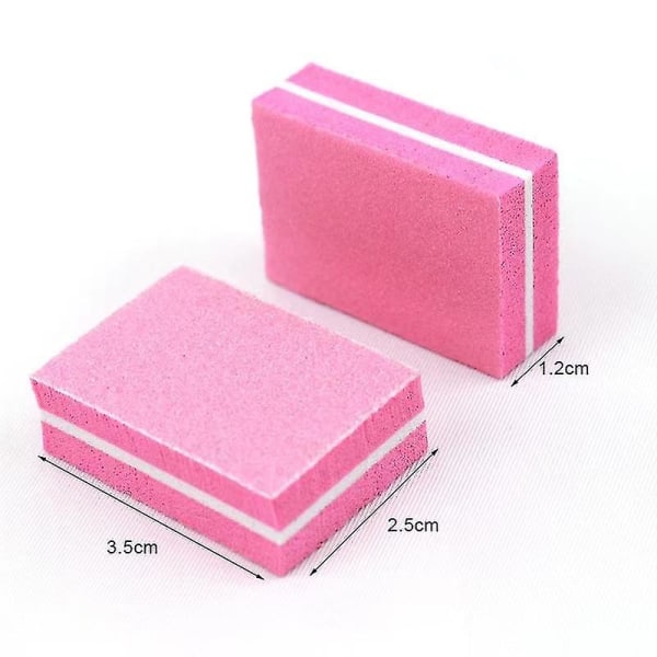 Mini firkantet svampefil negleværktøj Lille firkantet høj elastisk svampepolering Tofu blok svampe neglefil (20 stk, lyserød)