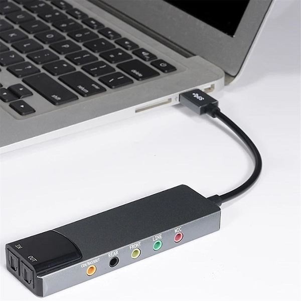 6-i-1 Computer Lydkort 5.1 Usb Eksternt Lydkort Multifunktions Lydkonverter Til Notebook