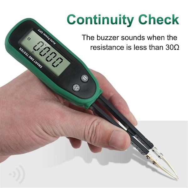 Smart SMD-testare Multimeter Automatisk Räckvidd Kapacitans Resistans Diod Kondensator Rotationsbar Pincett LCD D