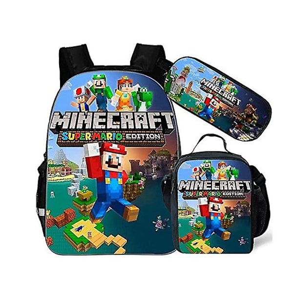 Minecraft-koululaukku ala-asteen oppilaalle, reppu lapsille, suurikapasiteettinen anime-piirretty reppu -ACGIV