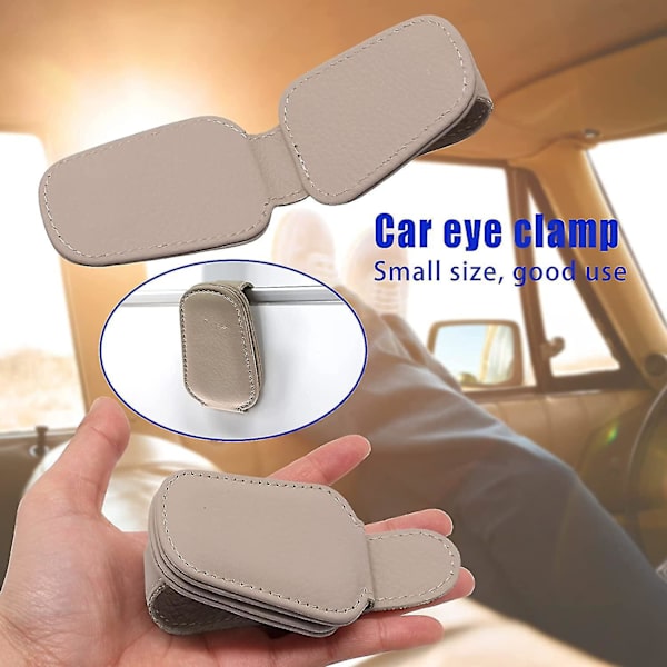 Aurinkolasikoteline Auton Aurinkosuojaan, Magneettinen Auton Aurinkolasikoteline Auton Aurinkosuojan Järjestäjät Ja Säilytystarvikkeet (Beige)