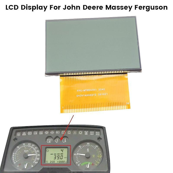 LCD-skjerm for John Deere Massey Ferguson traktorer instrumentpanel skjerm reparasjon erstatning