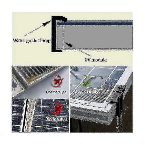 16 stk. 35 mm solpanel vanddrænclips, PV-modulclips dræner fotovoltaisk panel vanddræn Cl