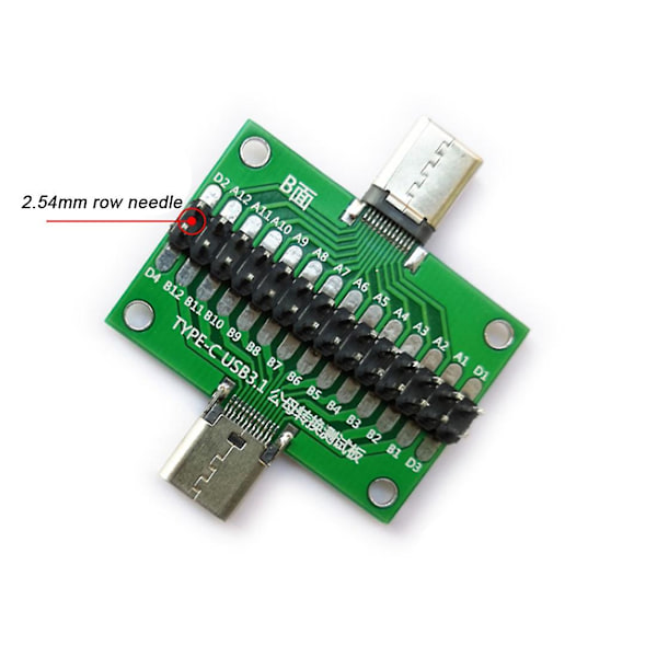 Hane till Hona Typ C Test PCB-kort Universalbräda med USB 3.1 Port 20.6x36.2mm Testbräda med