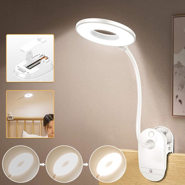 Bordslampor USB Uppladdningsbart Ögonskydd Läsklämma Sovrum Liten Bordslampa Spelrum