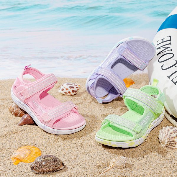 Trendiga söta sandaler med öppen tå för flickor, andningsbara lätta sandaler för inomhus utomhus strand, sommar Purple 31