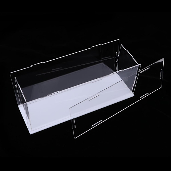 Transparent Akryl Displayfodral Fack Dammsäkert Förvaring Visningslåda 28x8x11cm