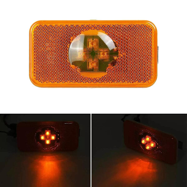 24V Bil Lastbil LED Sidemarkerlys Amber Blinklys 4 LED Til Lastbiler /