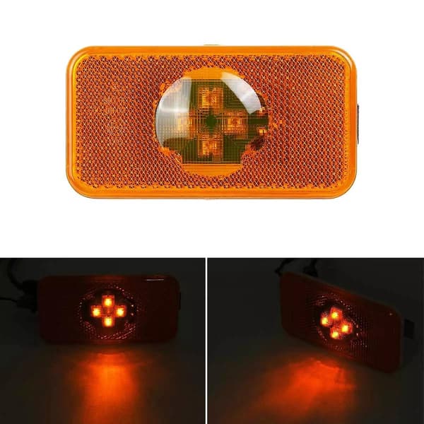 24V Bil Lastebil LED Sidemarkerlys Amber Blinklys 4 LED For Lastebiler /
