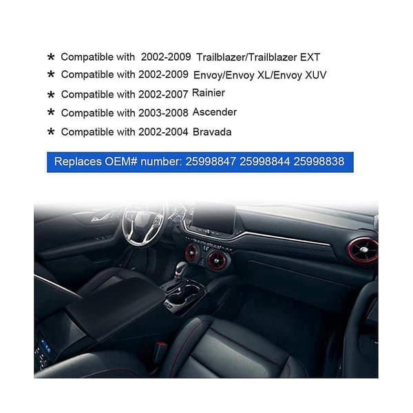 Auto PU Læder Midtkonsollåg Sort Armlæn Dæksel Til Trailblazer 25998847 25998838
