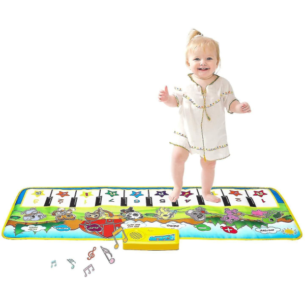 Pianomatta för barn, 39,5" X 14" Musikmattor Tangentbordsmatta Elektronisk touch-spelfilt
