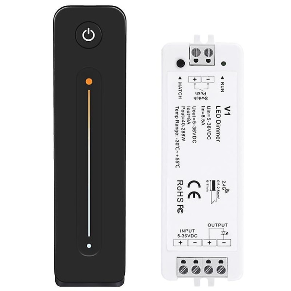 LED-dæmper 12V 5V 24V 36V 8A PWM trådløs RF-switch med 2,4G lysstyrkejustering Kontaktfjernbetjening til LED Single Color Strip