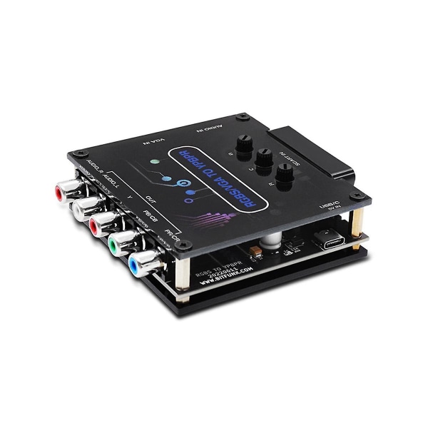 Rgbs Vga Scart till Ypbpr-omvandlare Spelkonsol Färgskillnadsomvandlare Justerbar Färg Ljusstyrka
