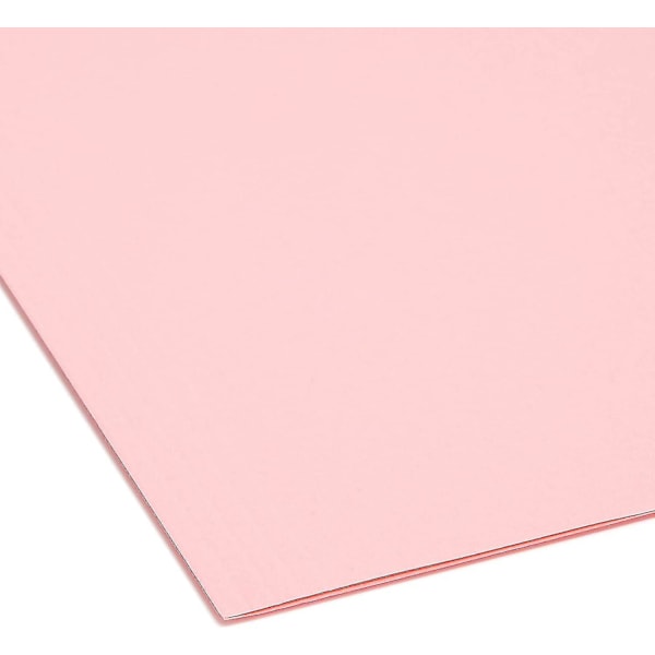 Färgade hängmappar med flik, 1/5-skuren justerbar flik, Letter-storlek, Rosa, 25 per låda (64066)