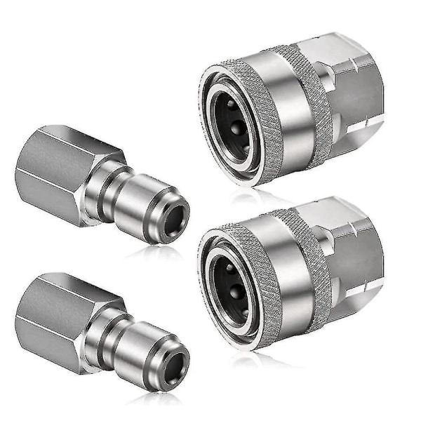 1 Set NPT 1/4 Tums Trycktvättskoppling Anslutningskontakt Han/Hon 1/4 Snabbkopplingar Pre Z