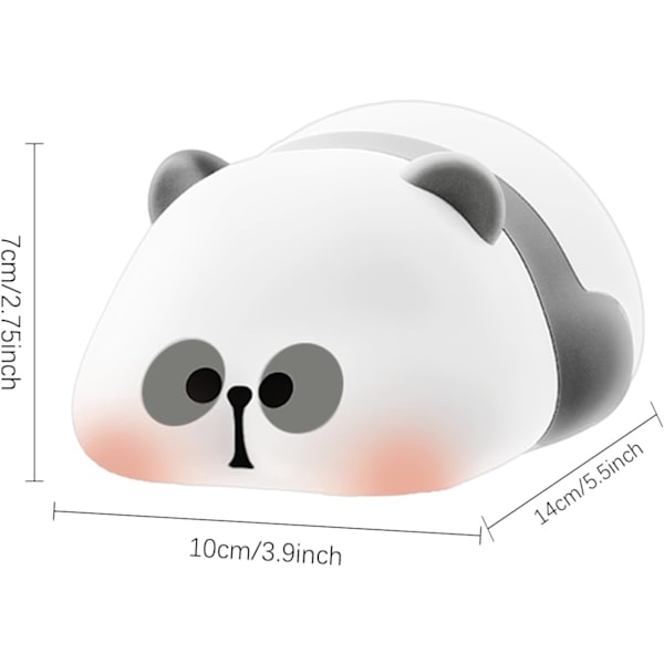 Pandalampa - Söt Nattlampa | Panda Nattlampa för Barn, Djur Silikon USB Uppladdningsbar Nattlampa, Tecknad Panda Sovrumsinredning för Pojkar Flickor
