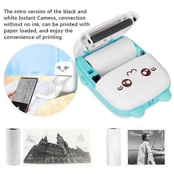 Lommeprinter Bærbar Termisk Bluetooth Mini Pi Papir