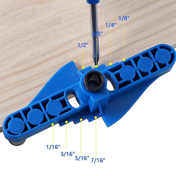 2 i 1 Pocket Hole Jig 6 8 10 mm Vertikal dyvel Jig ABS-merkemåler for treboring.